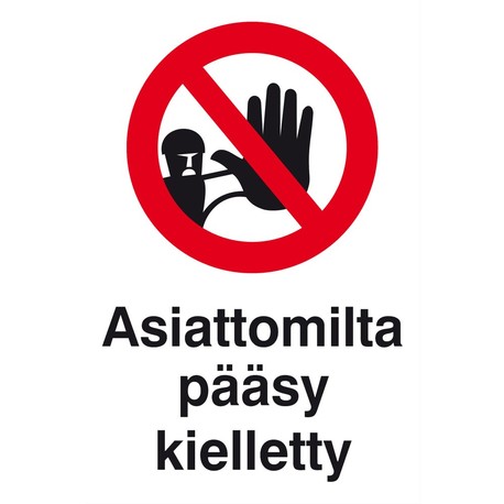 OPASTE 200X300 ASIATTOMILTA PÄÄSY KIELLETTY, MUOVI